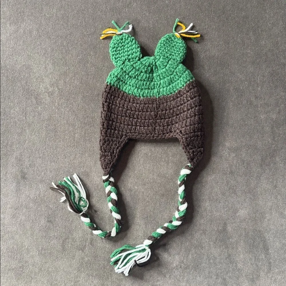 Daisy Baby Unisex Infant Owl Beanie Hat Hunter Green Photography 12-24 month NWT